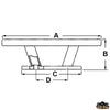 Cleat Elegance 265 mm - Studs Ø mm M10 - A mm 265 - B mm 70 - C mm150 - D mm								

								83 - Width 40 mm - Studs (optional) N3010100 [N3015265]