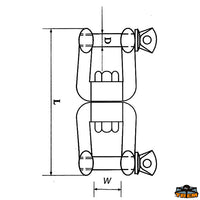 Swivel jaw-jaw wire diameter 8 mm - D Ø mm 8 - L mm 94 - W mm 16 [M4308085]
