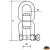 Swivel eye-jaw wire diameter 8 mm - D Ø mm 8 - L mm 94 - W mm 16 [M0308085]