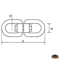 Swivel eye-eye wire diameter 8 mm - D Ø mm 8 - L mm 90 - Wmm 20 [M0308090]