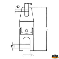 Double swivel anchor chain 6-8 mm - Catena Ø mm 6-8 - A mm 10 - B mm 15 - L mm116 - D mm								

								7 - D1 mm 9 [M1308004]