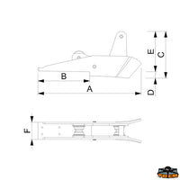 Folding bow roller 365 mm - A mm 375 - B mm 218 - C mm 190 - D mm10 - And mm								

								180 - F mm 88 - For anchor max 12 kg - Roller N3510135 [N3550020]