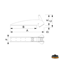 Bow roller suitable for CQR anchors equivalent to CAN MV7502 - A mm 507 - B mm 353 - C mm 197 - D mm- - And mm								

								197 - F mm 80 [N3500275]