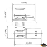Heavy duty windlass aisi 316 12V with drum - Model with bell - Voltage 12 volts - External case material AISI 316 [N3511512]