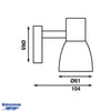 BatSystem Cabin Light with USB Socket and 61cm Shade - Leia Lr2 USB  dimensions
