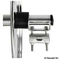 Line drum reel made of polished stainless steel