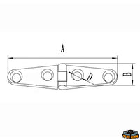 AISI 316 stainless steel hinge 100x25 mm - A mm 100 - B mm 25 - D mm 5.5 - Thickness mm5 - Model								

								Straight [M3513101]