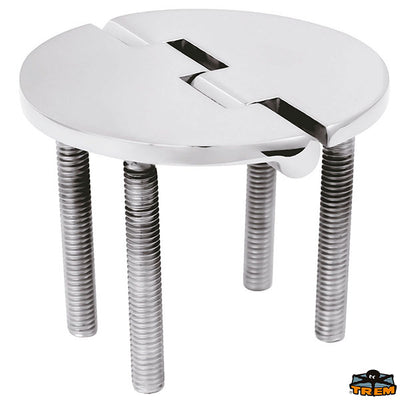 AISI 316 stainless steel hinge 65x65 mm. round with pins Trem M3565565