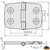 AISI 316 stainless steel hinge 70x52 mm. - Dimensions mm 70x52 - Thickness 4 mm - Central Model [M3570052]