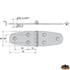 AISI 316 stainless steel hinge 150x45 mm. Trem M3501720