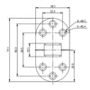 AISI 316 stainless steel hinge 71x38 mm foldable - Dimensions 71x38 mm - Thickness 2mm - Ribalta model [M3571038]