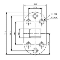 AISI 316 stainless steel hinge 71x38 mm foldable - Dimensions 71x38 mm - Thickness 2mm - Ribalta model [M3571038]