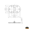 AISI 316 stainless steel hinges 47x30 mm straight - Dimensions 47x30 mm - Thickness 1.5 mm - Straight model [M3547030]