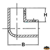 90° pulpit joint diameter 22 mm - Ø Tube mm 22 - B mm 49 - H mm 23 [N4222076]