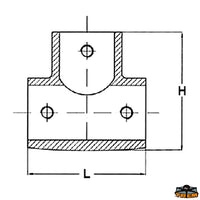 T 90° pulpit joint diameter 22 mm - Ø Tube mm 25 - L mm 55 - H mm 55 [N4225054]