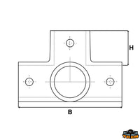 90° 4-way pulpit joint diameter 22 mm - Ø Tube mm 22 - B mm 54,5 - H mm 29 [N4222652]