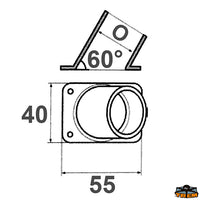 60° rectangular base diameter 25 mm - Ø mm 25 [N4225058]
