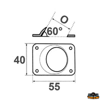 60° rectangular base diameter 25 mm - Ø mm 25 - 60° inclination [N4225063]