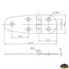 AISI 316 stainless steel hinge 38x109 mm. - Thickness 2mm - Reversed model [M3540208]
