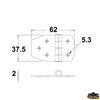 AISI 316 stainless steel hinge 62x38 mm - Dimensions 62x38 mm - Thickness 2mm - Straight model [M3560037]