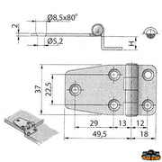 AISI 316 stainless steel hinge 67x37 mm Trem M3552577