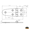 AISI 316 stainless steel hinges 40x100 mm straight model - Thickness 2mm - Mode. Right - Dimension mm 40x100 [M3540102]