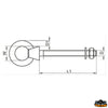 Aisi 316 long eyebolt M10 length 100 mm - D1 M10 - L mm 100 - D mm 8 - W mm25 [N3408122]