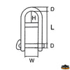 Shackle with snap fastener and bar diameter 6 mm - D mm 6 - L mm 45 - W mm 16 - H mm15 [M1706046]
