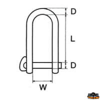 Shackle with snap fastener diameter 5 mm - D mm 5 - L mm 40 - Wmm 13 [M1205040]