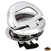 Door lifter and latch with spring-loaded retracting handle and snap locking tooth Trem N3062022