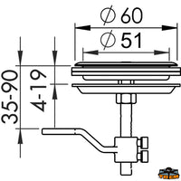 Stall lift and door closure - Lock Yes - Ø is. mm 60 - Bulkhead hole Ø 51 mm - Bulkhead thickness mm4-19 - Stop stroke mm								

								35-90 [N3012151]