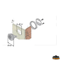 Flush-pull latch with inner opening system outer diameter 61 mm - External Ø 61 mm - Internal Ø 48 mm - D mm 3-10 - H mm38 [N3050018]