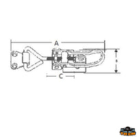 AISI 316 stainless steel hatch and cabinet adjustable latch - length 155 mm - A mm 155 - B mm 40 - C mm45 [M3532125]