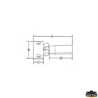 Sliding glass/door folding stopper length 73 mm - A mm 73 - B mm 48 - C mm 19 - D mm40 [N3080186]