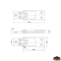 Hatches hinge dimensions 70x30 mm - AxBxC mm 70x30x10 - DxExF mm 30x23x100 [M3530070]
