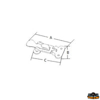 AISI 316 stainless steel hatch and cabinet latch - dimensions 115x46 mm - A mm 115 - B mm 46 - C mm75 [M3500210]
