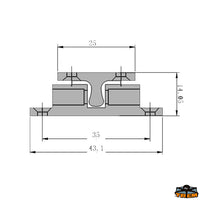 Door holder dimensions 50x9 mm - Dimensioni mm 50x9 H [M3509050]