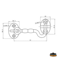 Door lock and bottom board lock length  102 mm - L mm 102 [N3000102]