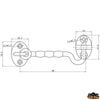 Door lock and bottom board lock length  102 mm - L mm 102 [N3000102]