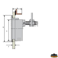 Lift handle with lock outer diameter 62 mm - D mm 62 - C mm 50 - T mm 0-20 - H mm66 - Model								

								With lock [D5360205]
