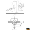 Door lock with polished brass knob diameter 35 mm - A mm 19 - B mm 3,5 - C mm Ø 35 [M3519243]