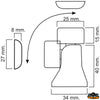Chromed brass door magnetic and adjustable door holder - dimensions 34x40 [M3527040]