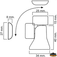 Chromed brass door magnetic and adjustable door holder - dimensions 34x40 [M3527040]