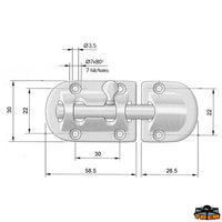 Chromed brass door latch [M3525060]