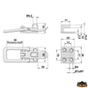 Chromed brass hatch and cabinet toggle latch  - dimensions 30x30x2,5 mm [M3530100]