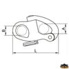 Snap shackle for spinnaker Halyards and general purposes length 99 mm - Breaking load Kg - - A mm 22 - B mm 15 - L mm99 - Package  [M0607090]