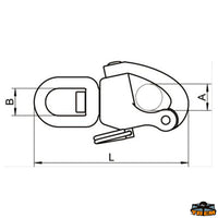 Snap shackle for spinnaker Halyards and general purposes - Breaking load 2500 kg - A mm 16 - B mm 16 - L mm87 [M0607095]