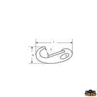 Snap shackle length 50 mm - Breaking load 400 kg - L mm 50 - Wmm 24 - Dmm6.5 - And mm								

								10 [M0632050]