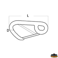 Aisi 316 wide opening snap shackle length 100 mm - Breaking load 2200 kg - D mm 10 - L mm 100 - Passage mm19 [M0610101]