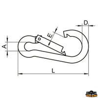 Aisi 316 snap shackle length 50 mm - D mm 5 - L mm 50 - At 8mm - And mm7 [M0505050]